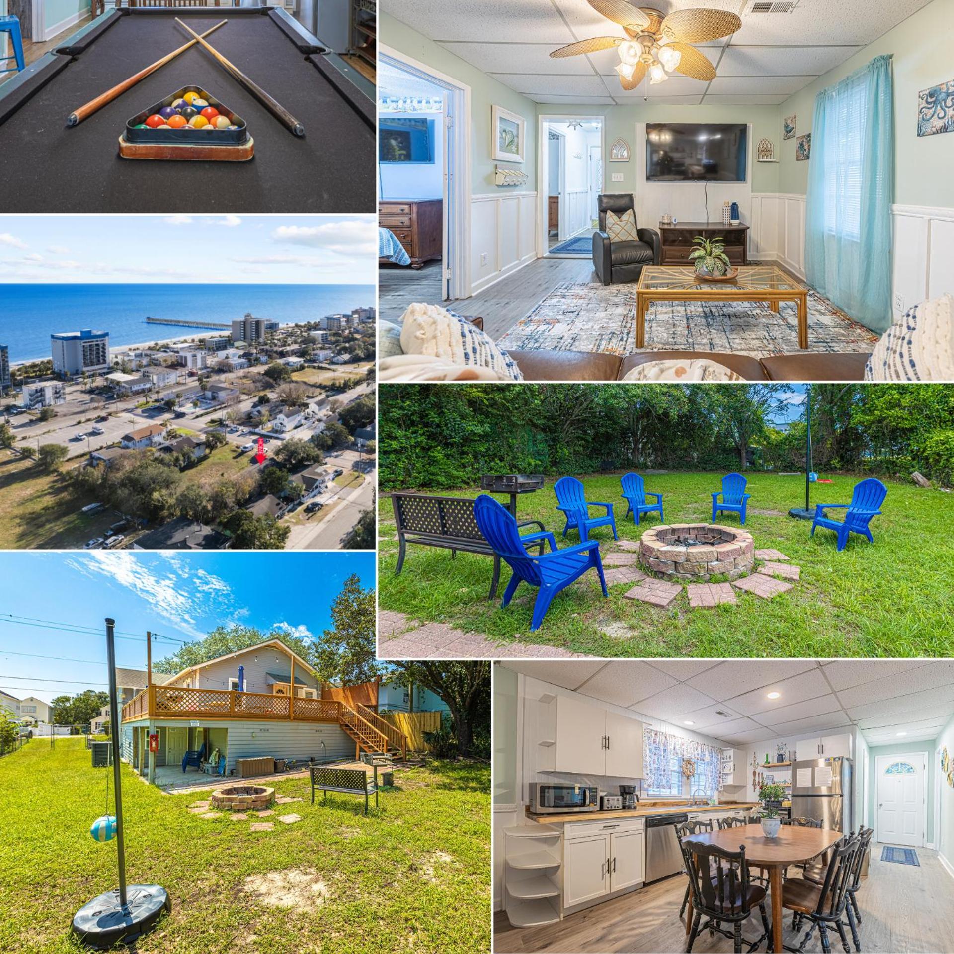 Gorgeous Centrally Located Ocean View 2 King, Huge Private Yard & Deck, Firepit, Bbq, & Game Tables Myrtle Beach Exteriör bild